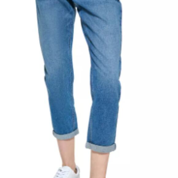 Calvin Klein Jeans Petite Mid Rise Slim Leg Boyfriend Jeansn Light Blue size 8 - Picture 1 of 9